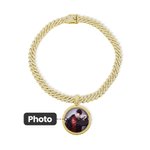 Personalized Men's Iced Out Cuban Necklace Photo Pendant Necklace Hip Hop Jewelry Family Keepsake Birthday Gift for Him