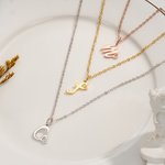 Personalized Handmade Initial Alphabet Necklace with Tiny Heart Charm for Girlfriend Bridesmaid Friends Jewellery Mother's Day Valentine's Day Gift