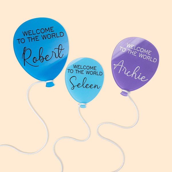 Bienvenue dans le monde Ballon Acrylique Nom Plaque Enseigne pour Nouveau-né Annonce de naissance Arrivée Photo Prop Cadeau de douche de bébé