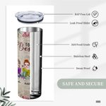 Personalized Vintage Rose Element Sister Love Forever Straight Skinny Tumbler Gift for Sister