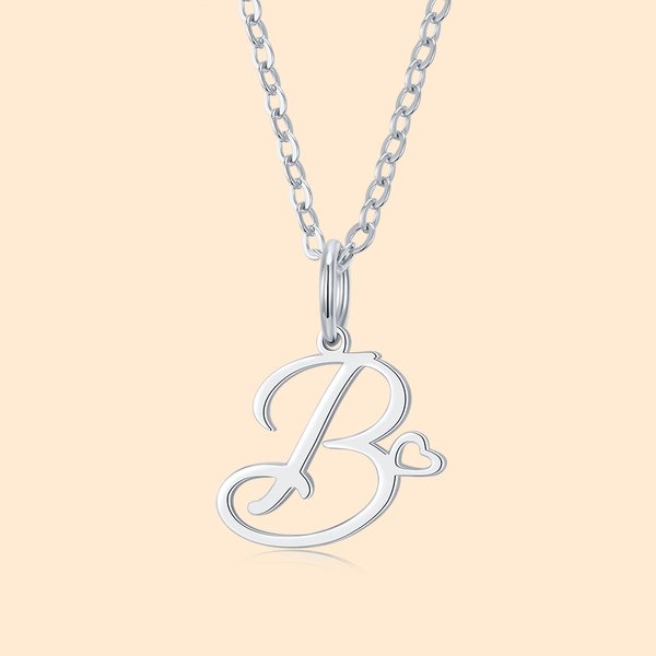 Personalized Handmade Initial Alphabet Necklace with Tiny Heart Charm for Girlfriend Bridesmaid Friends Jewellery Mother's Day Valentine's Day Gift