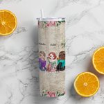 Personalised Besties Will Always Be Connected By Heart Straight Skinny Tumbler Birthday Gift for Sister Besties