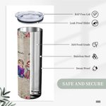 Personalised Besties Will Always Be Connected By Heart Straight Skinny Tumbler Birthday Gift for Sister Besties