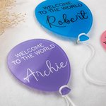 Personalisierte Willkommen in der Welt Ballon Acryl Name Plaque Zeichen für Neugeborene Geburt Ankündigung Ankunft Foto Requisite Baby Dusche Geschenk