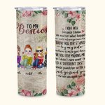 Personalized Vintage Rose Element Sister Love Forever Straight Skinny Tumbler Gift for Sister