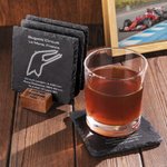 Personalised Racing Car Circuit Race Track Engraved Slate Coaster Set with Text Birthday Gift for Auto Enthusiasts or Motorsport Lovers