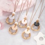 Personalized Bohemian Style Wood Breastfeeding Necklace Feeding Necklace Gift for Mother or Baby Shower Baby Shower Gift for New Mom