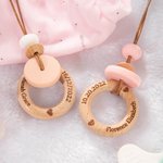 Personalized Bohemian Style Wood Breastfeeding Necklace Feeding Necklace Gift for Mother or Baby Shower Baby Shower Gift for New Mom