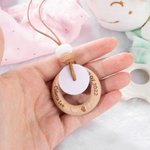 Personalized Bohemian Style Wood Breastfeeding Necklace Feeding Necklace Gift for Mother or Baby Shower Baby Shower Gift for New Mom