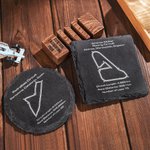 Personalised Racing Car Circuit Race Track Engraved Slate Coaster Set with Text Birthday Gift for Auto Enthusiasts or Motorsport Lovers