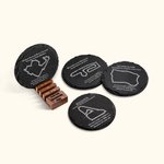 Personalised Racing Car Circuit Race Track Engraved Slate Coaster Set with Text Birthday Gift for Auto Enthusiasts or Motorsport Lovers