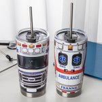 Personalisierte Ambulanz 20oz Becher mit Deckel und Strohhalm Wertschätzung EMS Woche Geschenk für Sanitäter Emergency Medical Technician