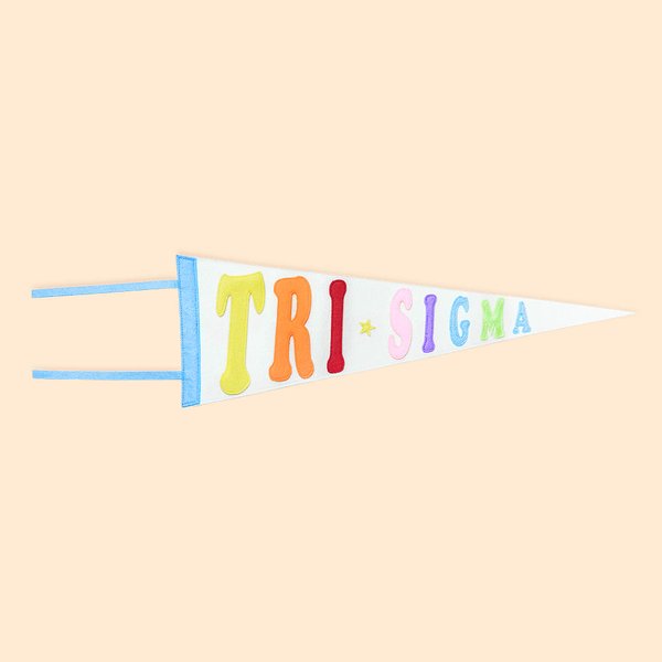 Personalizzato Sorority Rainbow Pennant Flag Colorful Felt Wall Banner Art Dormitorio Decor Bid Day Back to School Regalo per un'amica