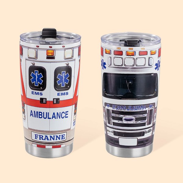 Personalisierte Ambulanz 20oz Becher mit Deckel und Strohhalm Wertschätzung EMS Woche Geschenk für Sanitäter Emergency Medical Technician