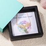 Personalised Glitter Sparkling Angel Wings Necklace with CZ Healing Crystal and Lucky Number for Women Spiritual Numerology Jewellery