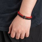 Bracelet de Projection Personnalisé avec Photo Perles Œil-de-tigre Typiques Cadeau d'Anniversaire Saint-Valentin pour Homme