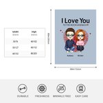Spersonalizowany koc I Love You To The Moon And Back Przyjazny dla skóry dla pary Mąż Żona Rocznica Prezent Walentynkowy