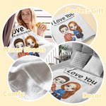 Spersonalizowany koc I Love You To The Moon And Back Przyjazny dla skóry dla pary Mąż Żona Rocznica Prezent Walentynkowy