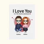 Spersonalizowany koc I Love You To The Moon And Back Przyjazny dla skóry dla pary Mąż Żona Rocznica Prezent Walentynkowy