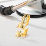 Targhetta personalizzata Stetoscopio Farfalla Stetoscopio Charm ID Tag Settimana degli infermieri Regalo di laurea per infermieri Medici Assistenti me