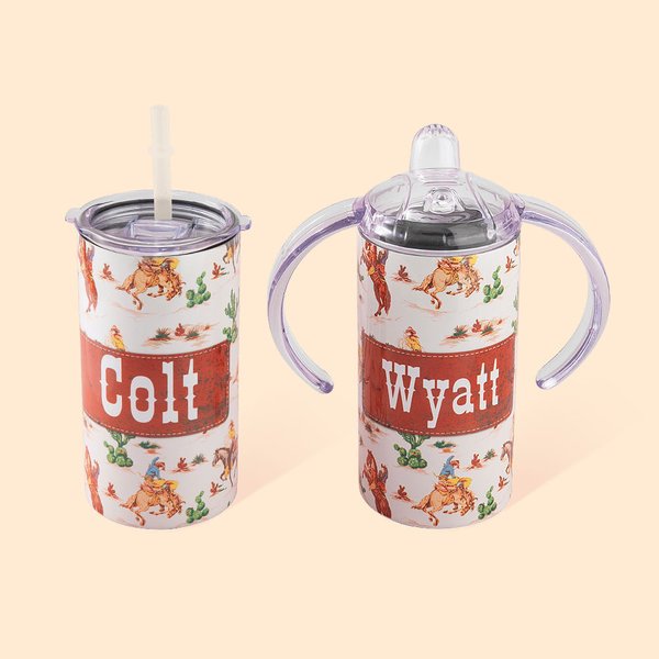 Tasse à bec en acier inoxydable 12oz anti-débordement personnalisée Cadeau pour enfant ou jeune enfant