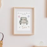 Personlig Bröllopsaffisch med Just Married Pengar Bil Design Heminredning Kontant Present till Smekmånadspar Nygifta