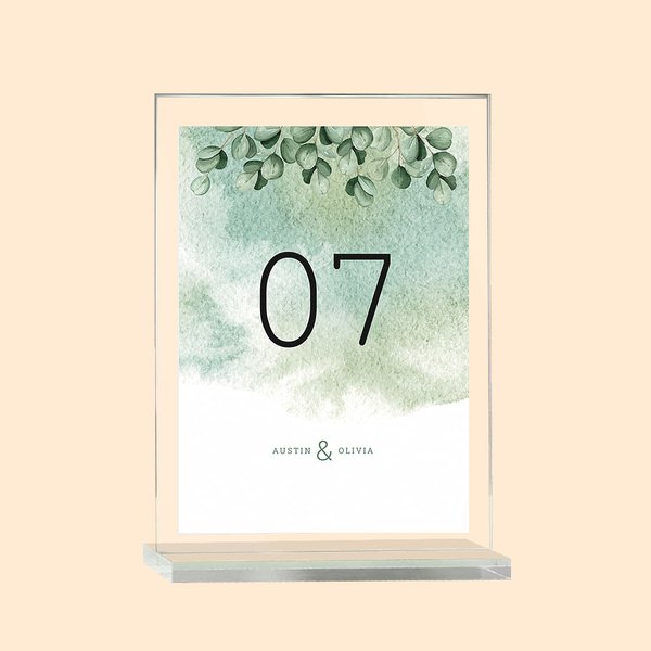 Gepersonaliseerde acryl Eucalyptus bruiloft tabel nummer sjabloon tafel decor geschenk voor bruiloft