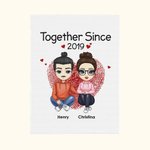 Personalized Together Since 2019 Blanket Best Romantic Anniversary Marriage Gift for Couple Mom Dad Parents