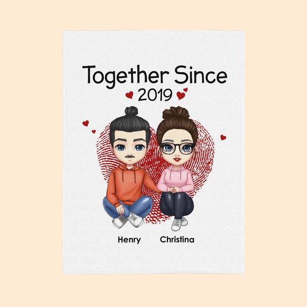 Coperta personalizzata Insieme dal 2019 Miglior regalo romantico di anniversario di matrimonio per coppia mamma papà genitori