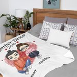 Personalized Together Since 2019 Blanket Best Romantic Anniversary Marriage Gift for Couple Mom Dad Parents