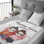 Personalized Together Since 2019 Blanket Best Romantic Anniversary Marriage Gift for Couple Mom Dad Parents