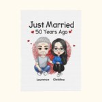 Coperta personalizzata appena sposati 50 anni fa Regali per coppia genitori amici regalo di matrimonio anniversario