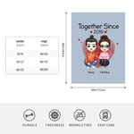 Personalized Together Since 2019 Blanket Best Romantic Anniversary Marriage Gift for Couple Mom Dad Parents