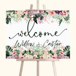 Personalized Hawaiian Style Wedding Welcome Sign for New Couple Bridal Shower Bachelorette Party Wedding Ceremony Decoration