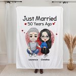 Coperta personalizzata appena sposati 50 anni fa Regali per coppia genitori amici regalo di matrimonio anniversario