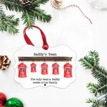 Gepersonaliseerd Papa's Team Voetbal Familieshirt Kerstboom Ornament Vaderdag Cadeau voor Vader Opa Echtgenoot