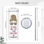 Spersonalizowany kubek ze stali nierdzewnej 20oz Książki są moim językiem miłości dla miłośnika książek Czytelnik Booktrowertyk Dzień Nauczyciela Prezent na Dzień Książki