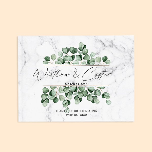 Gepersonaliseerd rustiek eucalyptus stijl bruiloft gastenboek voor bruiloft decor Bridal Shower Keepsake Gift