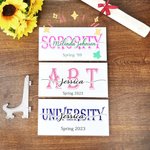 Nombre de la hermandad de mujeres personalizado Placa de cristal acrílico con soporte Regalo de graduación para graduados