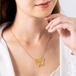 Personalized Birth Flower Heart Necklace with Name Floral Jewellery Mother's Day Valentine Anniversary Bridesmaid Gift