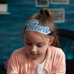 Gepersonaliseerde Glitter Naam Stretchy Hoofdbanden voor Jeugd Team Sport School Dance Cheer Haar Accessoire