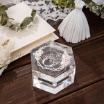 Personalized Boho Wedding Ring Box Hexagon Ring Box with Magnet Acrylic Jewelry Storage Gift for Wedding Engagement Proposal Idea
