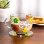 Tasses à Café en Verre Personnalisées avec Nom Décoration de Bureau Cadeau d'Anniversaire Noël pour Amie