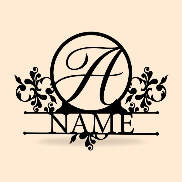 Nombre de la familia personalizado y Monograma Letra Metal Signo Pared Decoración para Casa Cocina Inauguración Aniversario Regalo
