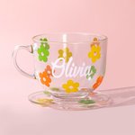 Tasses à Café en Verre Personnalisées avec Nom Décoration de Bureau Cadeau d'Anniversaire Noël pour Amie