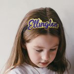 Gepersonaliseerde Glitter Naam Stretchy Hoofdbanden voor Jeugd Team Sport School Dance Cheer Haar Accessoire