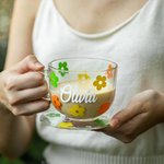 Tasses à Café en Verre Personnalisées avec Nom Décoration de Bureau Cadeau d'Anniversaire Noël pour Amie