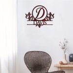 Décoration Murale Personnalisée avec Lettre et Nom Évidés Ornement en Métal à l'Intérieur Cadeau pour Famille
