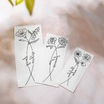 Tatouage Personnalisé avec Fleur de Naissance et 2 Prénoms Autocollant de Tatouage pour Famille Couple Meilleure Amie