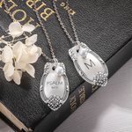 Personalised Engraved Religion Verse or Initial Necklace with Freshwater Pearl Charm Vintage Floral Spoon Jewellery for Women